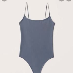 Abercrombie Soft A&F slate blue tank bodysuit small